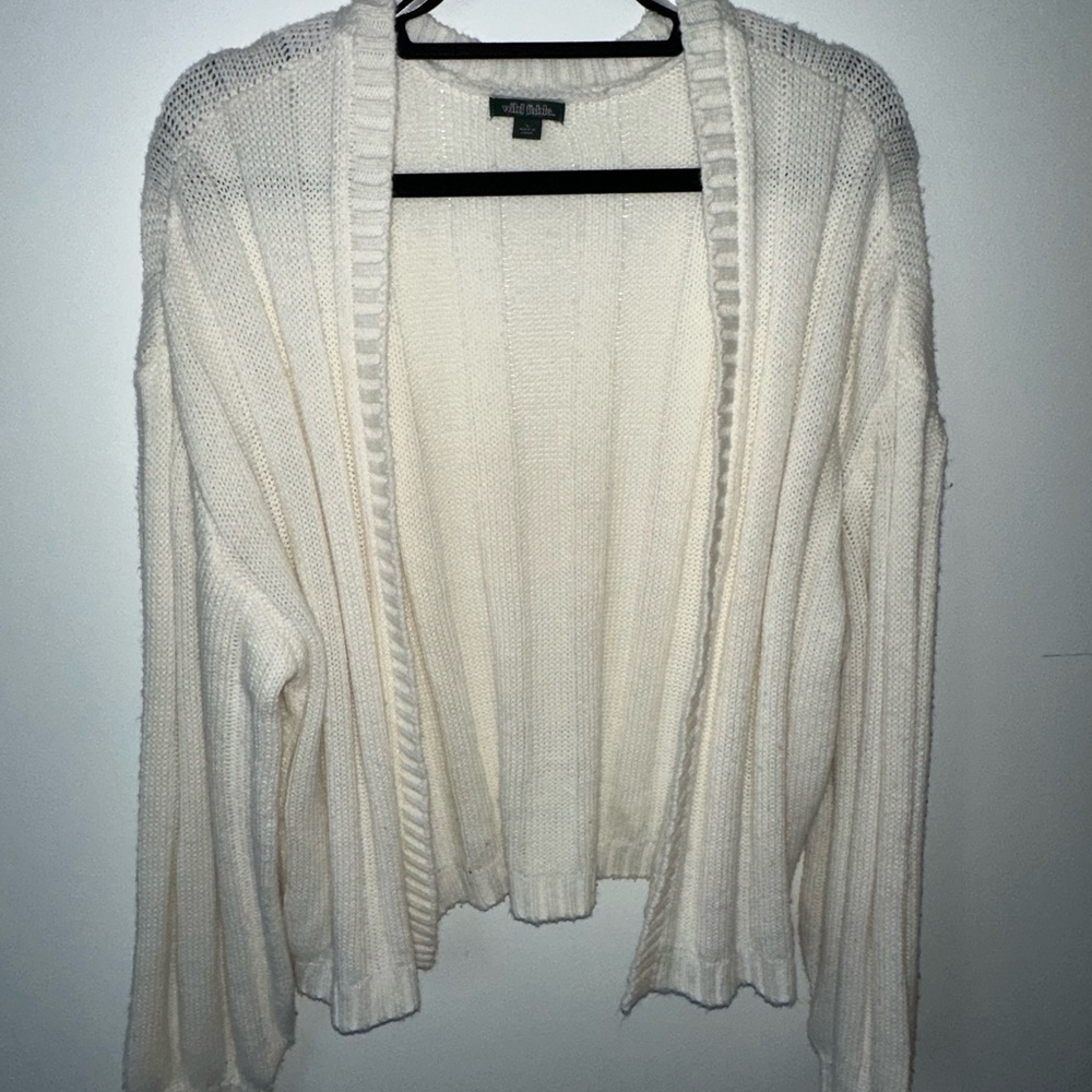 White Ribbed Cardigan - Picture 2 of 2
